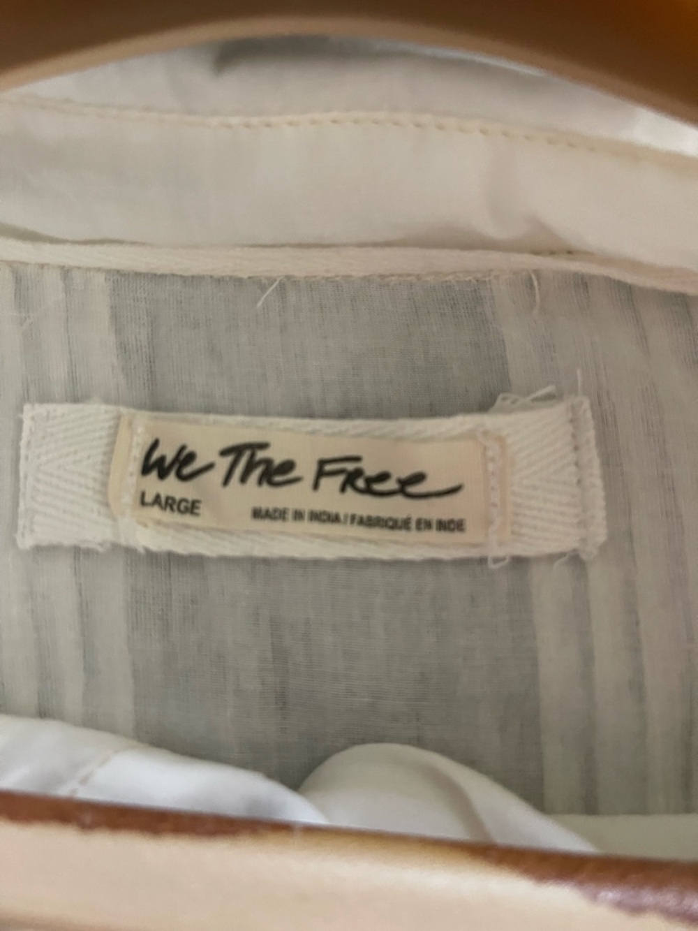 Free People We the Free Billowy cotton Tunic Top Creamy White Large - Picture 8 of 12